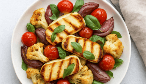 🧀 Grilled Halloumi with Roasted Vegetables-Tasty, Healthy, Colorful & Keto