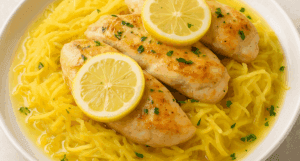 Easy Lemon Chicken & Spaghetti Squash Recipe (Keto-Friendly)